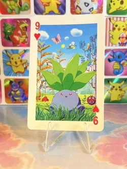 Pikachu Pokemon Vintage Playing Poker Card Charizard Nintendo - Prism Holo Back - Image 2