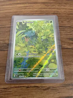 Pokemon TCG Bulbasaur Scarlet & Violet 151 Holo Illustration Rare Card 166/165 - Image 1