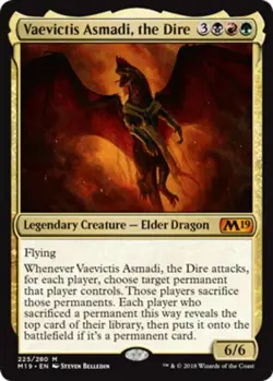 Vaevictis Asmadi, the Dire - Core Set 2019 #225/280 MTG Magic The Gathering - Image 1