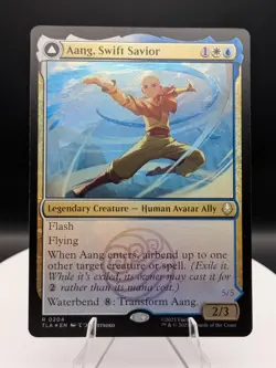 Aang, Swift Savior / Aang and La, Ocean's Fury FOIL: Avatar ATLA MTG (NM) - Image 1