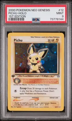 Pichu 1st Edition PSA 9 - 12/111 - Holo - Neo Genesis - Pokemon - Image 1