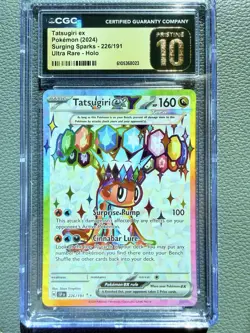 2024 Pokemon Surging Sparks Tatsugiri EX SSP EN 226/191 CGC PRISTINE 10 - Image 1