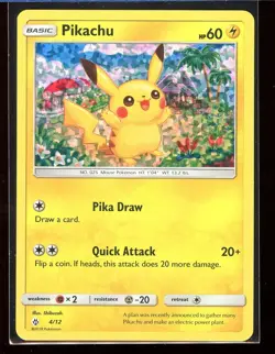 Pikachu Holo Bleed Error McDonald's Promo 2018 NM- 4/12 Pokemon - Image 1