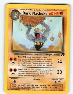 DARK MACHOKE 40/82 UNCOMMON TEAM ROCKET POKEMON LP - Image 2