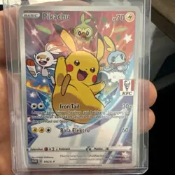 Exclusive Pokemon TCG Indonesian Pikachu KFC Promo 016/S-P Full Art G - Image 1