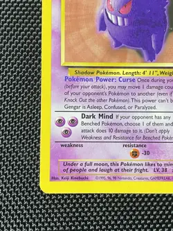 Pokemon TCG Gengar #20/62 Fossil Non-Holo Unlimited WOTC VTG 1999 MP - Image 5