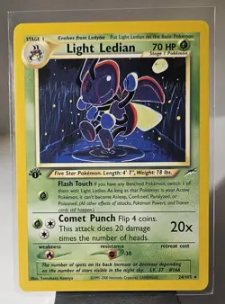 2000 Pokemon NEO-4 DESTINY "RARE" 1ST EDITION LIGHT LEDIAN # 24 EXCELLENT COND. - Image 1