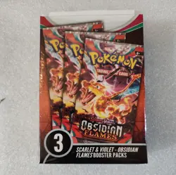 Pokemon Scarlet & Violet Obsidian Flames Hanger Box 3 Booster Packs Sealed New - Image 1