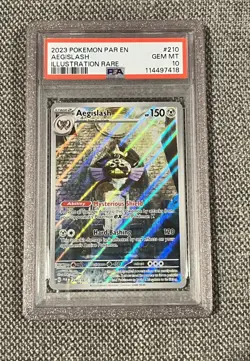 2023 POKEMON PAR EN-PARADOX RIFT ILLUSTRATION RARE #210 AEGISLASH PSA 10 - Image 1