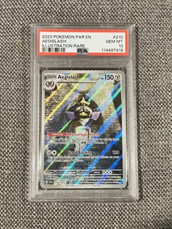 2023 POKEMON PAR EN-PARADOX RIFT ILLUSTRATION RARE #210 AEGISLASH PSA 10 - Image 3