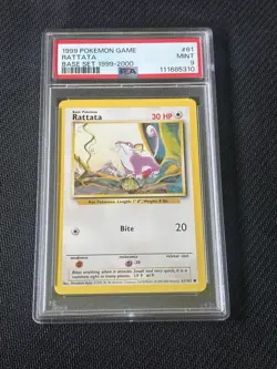 1999-2000 UK 4th Print Base Set - PSA 9 MT - Rattata - LOW POP!! - Pokemon WOTC - Image 1