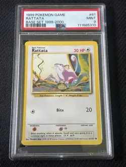 1999-2000 UK 4th Print Base Set - PSA 9 MT - Rattata - LOW POP!! - Pokemon WOTC - Image 4