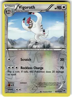 Pokemon TCG Vigoroth Furious Fists 82/111 Reverse Holo Uncommon NM - Image 1