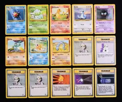 Lot Of 15 Vintage Pokemon Cards Base Set Unlimited BSU & BS2 Regular Finish LPMP - Image 1