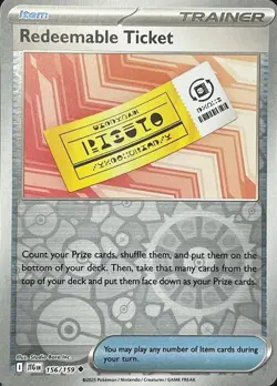 156/159 - Redeemable Ticket - Journey Together - Reverse Holo - Trainer Card - Image 1