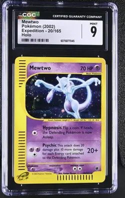 CGC 9 MINT Mewtwo 2002 Expedition 20/165 Holo Pokemon Card - Image 1