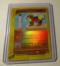 Pokemon TCG Aquapolis Growlithe 80/147 Reverse Holo Card 2002 Played Vintage - Image 1