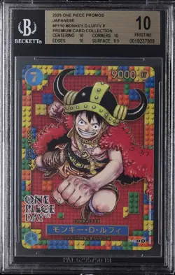 2025 ONE PIECE PROMOS JPN PREM CARD COLL #P110 MONKEY D. LUFFY P BGS 10 - Image 1