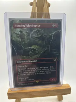 Magic the Gathering NM Hunting Velociraptor (Borderless) Jurassic World - Image 3