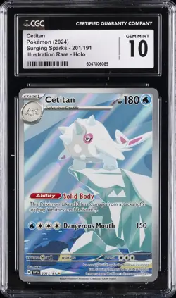 2024 SURGING SPARKS POKEMON ILLUSTRATION RARE-HOLO CETITAN CGC 10 GEM MINT - Image 1