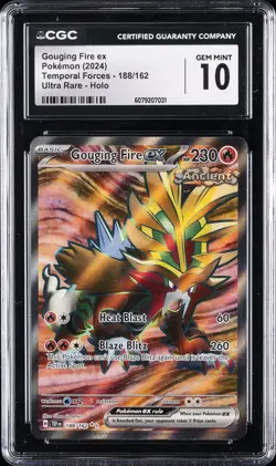 2024 POKEMON TEF EN-TEMPORAL FORCES ULTRA RARE GOUGING FIRE EX CGC 10 GEM MINT - Image 1