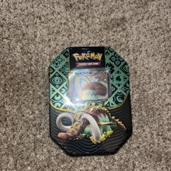 Pokemon TCG Scarlet & Violet Paldean Fates Great Tusk EX Tin NEW SEALED - Image 1