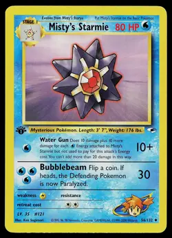 Pokemon Card - Misty's Starmie Gym Heroes 56/132 Uncommon 1st Edition - Image 1