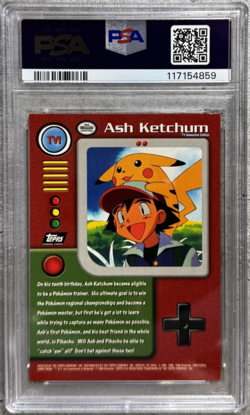 Pokemon Topps Card Ash Ketchum PSA 9 Mint, Series 1 Character Cards #TV1, 1999 - Image 2