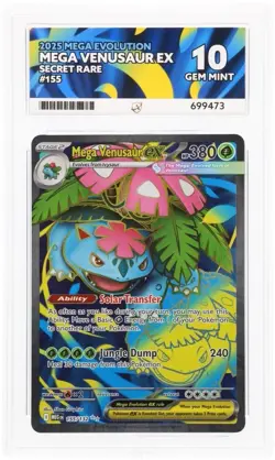 ACE 10 Mega Venusaur ex 155/132 SECRET RARE Pokemon Card Mega Evolution GEM MINT - Image 1