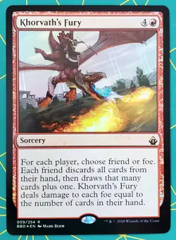 Khorvath's Fury FOIL RARE Battlebond MTG Near Mint Unplayed - Image 1