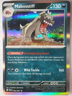 HOLO Mabosstiff 063/091 B1G1F - Paldean Fates Pokemon Card $2 Combined Shipping - Image 1