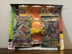 Pokemon TCG : Back to School Pikachu Eraser 2 Booster Blister Evolving Skies - Image 1