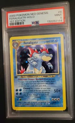 2000 Pokemon Neo Genesis Feraligatr 4/111 1st Edition PSA 9 - Image 1