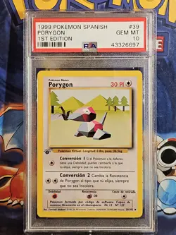 PSA 10 Gem Mint 1st Edition Porygon 1999 Pokemon Base Set SPANISH #39 - Image 1