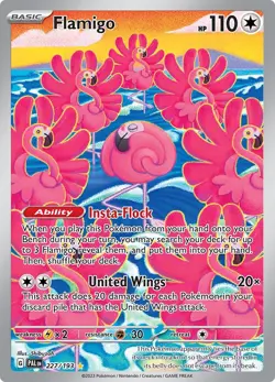 Pokemon TCG: SV02 Paldea Evolved Flamigo 227/193 Holo Illustration Rare NM - Image 1
