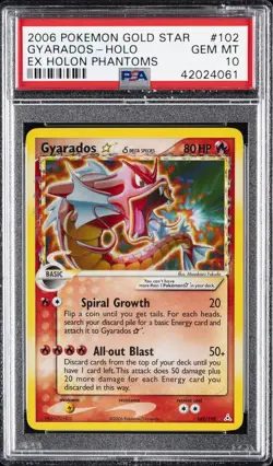 2006 POKEMON EX HOLON PHANTOMS GOLD STAR #102 GYARADOS-HOLO PSA 10 - Image 1