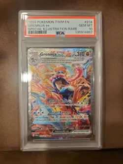 2024 Pokemon Twilight #214 GRENINJA EX SIR PSA 10 Gem Mint Special Illustration - Image 1