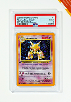 Pokemon PSA 9 Alakazam #1 Holo 1st Edition Base Set 2000 Italian - Image 1