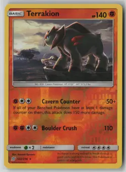 Terrakion 122/236 Pokemon Reverse Holo Unified Minds Rare Near Mint Card NM 1 - Image 1