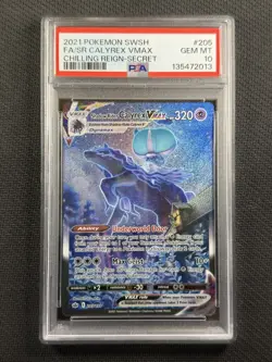 Pokemon Cards PSA 10 Gem Mt Shadow Calyrex Vmax Chilling Reign Swsh 205/198 - Image 1
