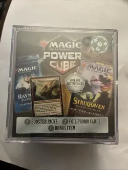 P-6 2021 MJ Holding Magic the Gathering POWER CUBE 3 packs/2 promo cards/1 bonus - Image 1