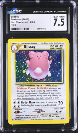 CGC 7.5 Blissey 2/64 Holo Neo Revelation Pokemon Card - Image 1
