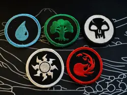 Rare Official Magic the Gathering Mana Symbols Promo Embroidered Iron-Ons 2012 - Image 1