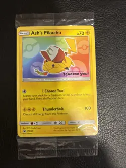 Ash's Pikachu SM108 Promo Sealed Pokemon TCG I Choose You! - Image 1