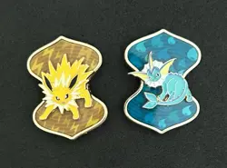 Jolteon, & Vaporeon VMax Collection Pokemon Enamel Pin Set - Image 1