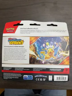 Pokemon TCG Scarlet & Violet Surging Sparks 3 Pack Blister Quagsire Factory SEAL - Image 2