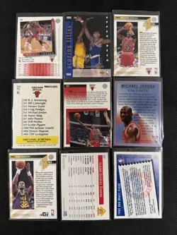 NBA Cards x9 Michael Jordan Upper Deck Hoops Chicago Bulls Fleer 93-94 - Image 2