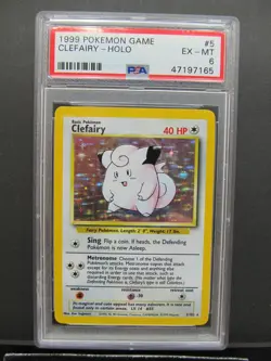 PSA 6| 1999 Pokemon Card Game Clefairy Holo 5/102 Base Set Vintage English - Image 3