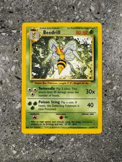 Pokemon TCG Cards Beedrill 17/102 Base Set Rare EXC - Image 1