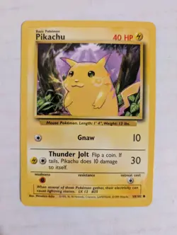 Pokemon 1999 Base Set Unlimited 58/102 Yellow Cheeks Pikachu - Image 1